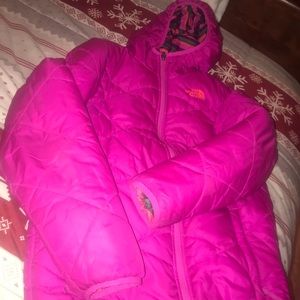 Girls lightly used north face jacket